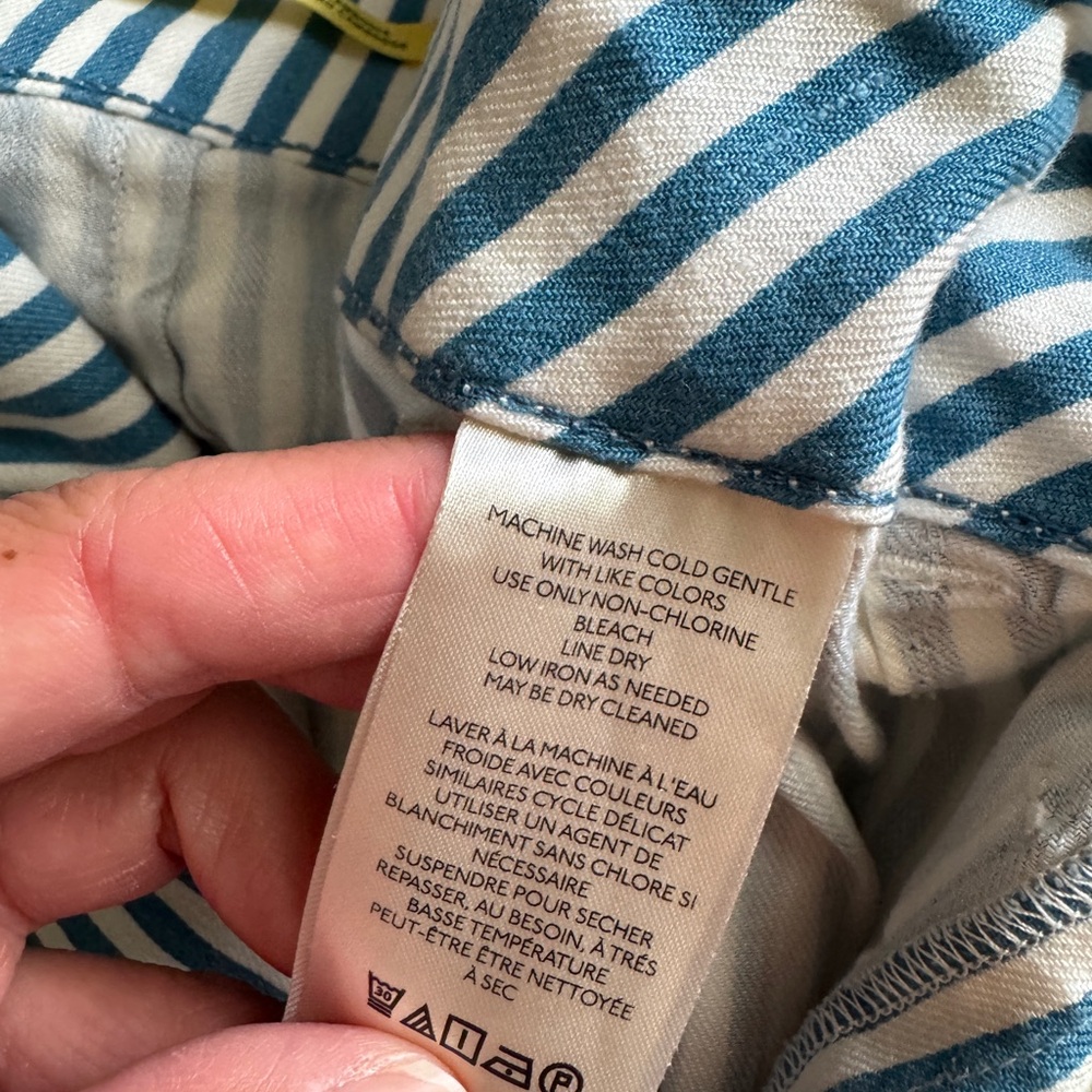 Maeve Colette Pants, Blue & White Stripes, Size 27 - Picture 4 of 7